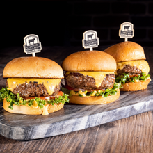 Load image into Gallery viewer, Cusack Meats burger to out on the grill