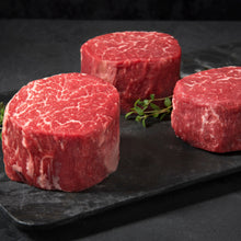 Load image into Gallery viewer, "Fork tender" and "Melt-in your mouth" best describes our delicious Certified Angus Beef ® Tenderloin Filets. Our #1 selling steak is well-marbled, imparting a very smooth, mellow flavor.