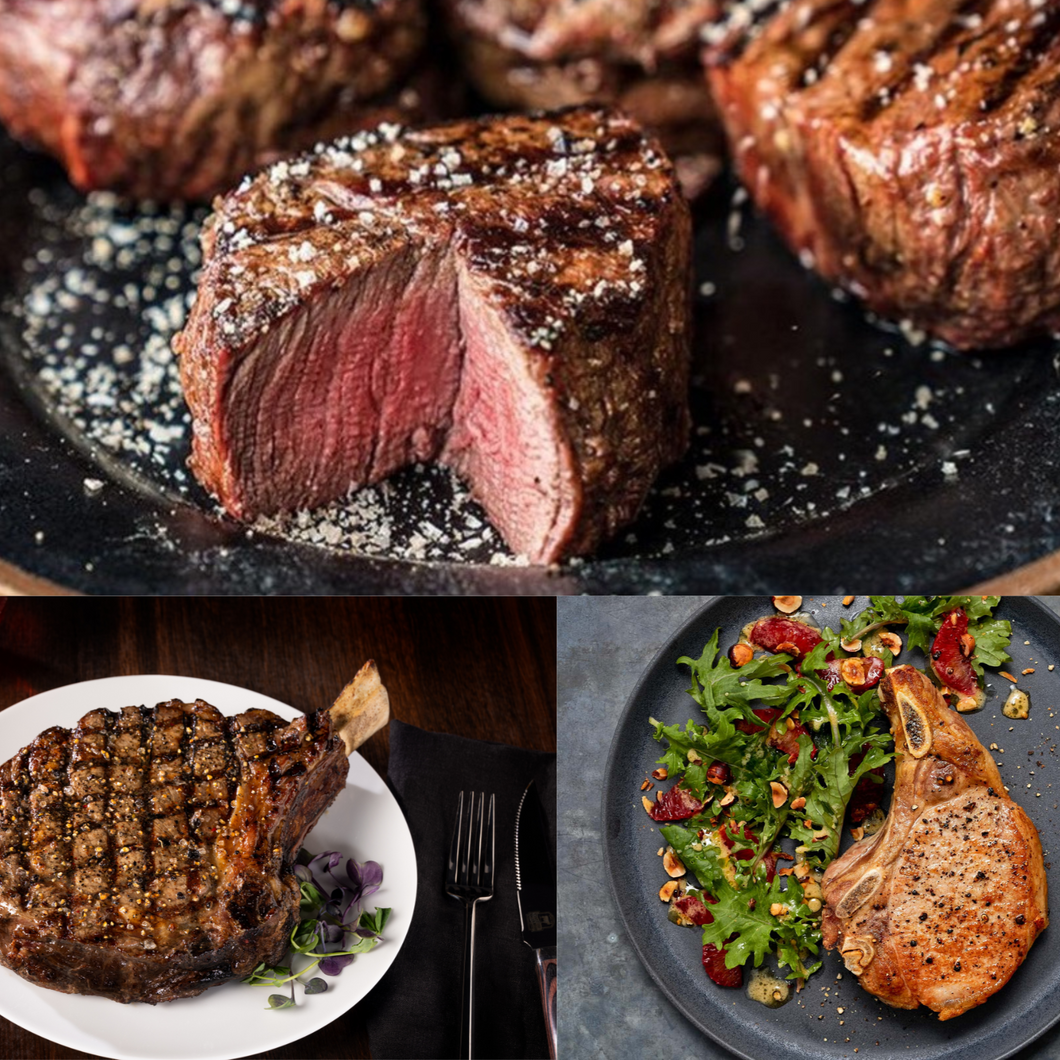 CAB® Bone-In Ribeye, Tenderloin Filet, Berkshire Pork Chop