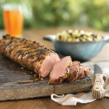 Load image into Gallery viewer, Our Hickory Smoked Apple Pork Tenderloin is marinated with a mild pork seasoning, soaked in apple juice, then Hickory Smoked. This product is fully cooked and ready to thaw, heat, and eat.
