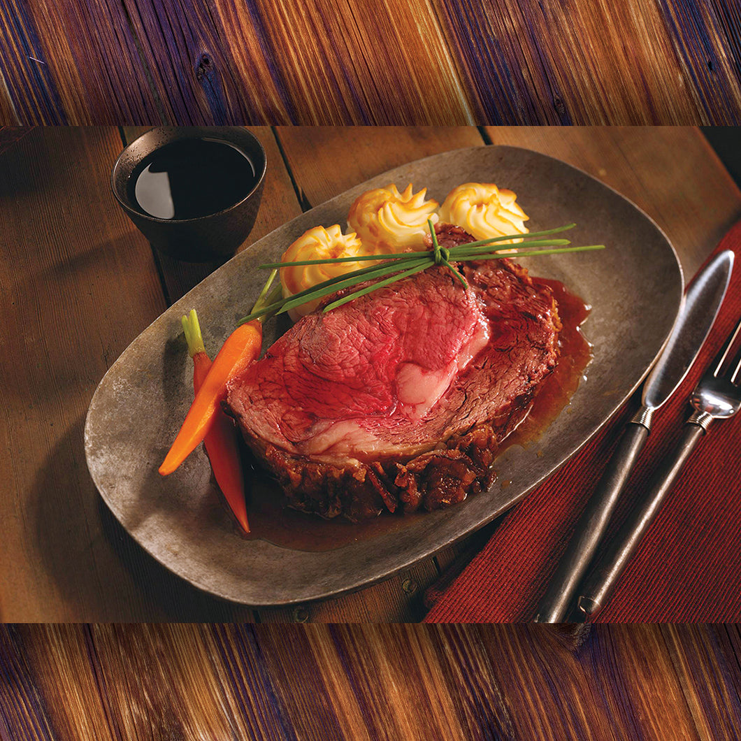 Certified Angus Beef Prime Rib Slice that is already fully cooked. Just heat and eat.