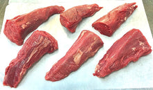 Load image into Gallery viewer, Certified Angus Beef Tenderloin Tails that are cut from our perfectly aged tenderloins. Don&#39;t let the shape fool you, this steak is delicious 
