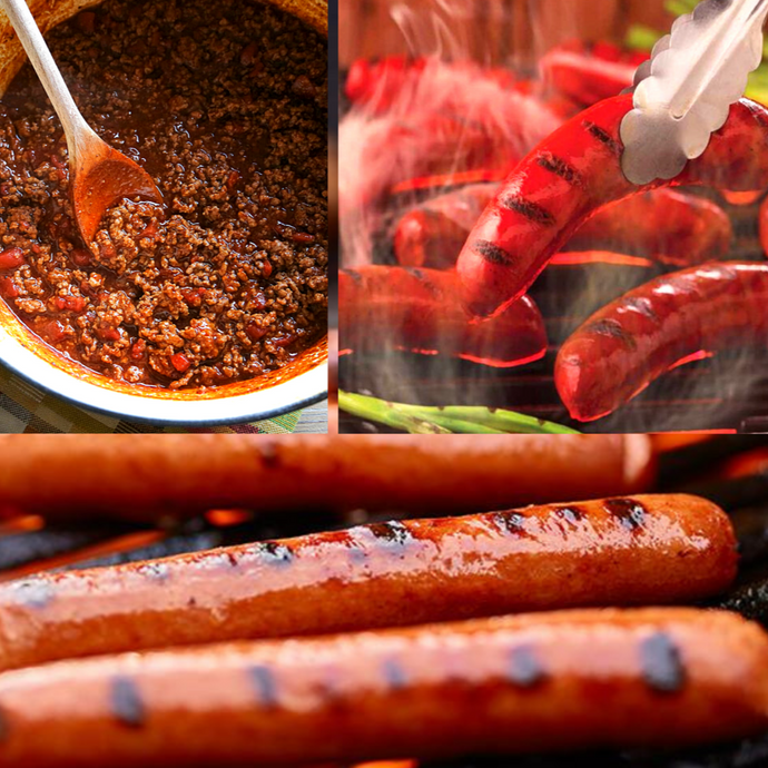 Chili HotDogs and Andouille from Cusack Meats