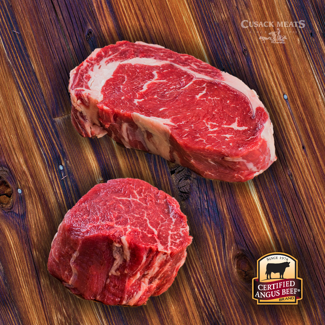 CAB® Combo Filet & Ribeye Steaks – Cusack Meats