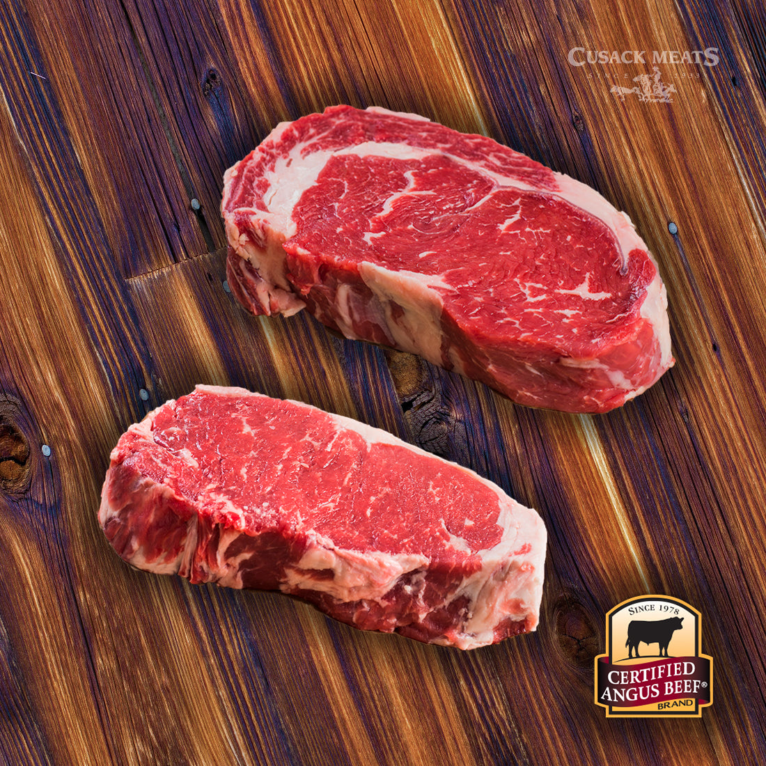 CAB® Combo Ribeye & Strip Steaks – Cusack Meats